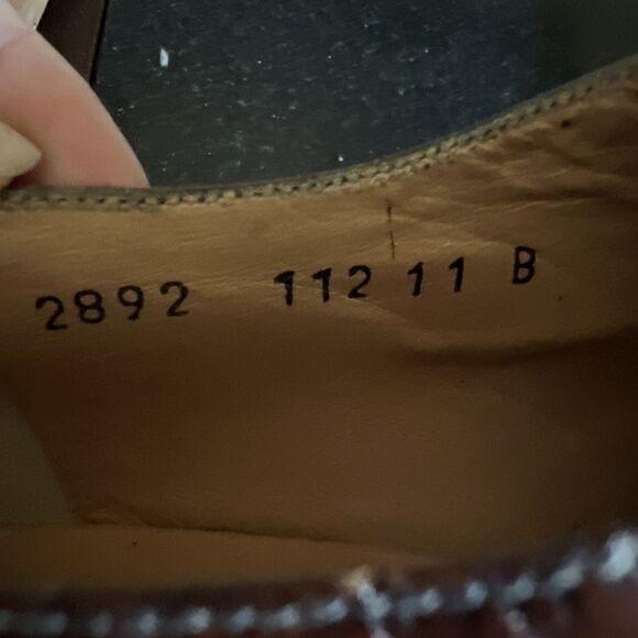 SALVATORE FERRAGAMO Men's Wingtip Oxford Leather Shoes 11 B Cognac Brown Italy - Picture 16 of 16